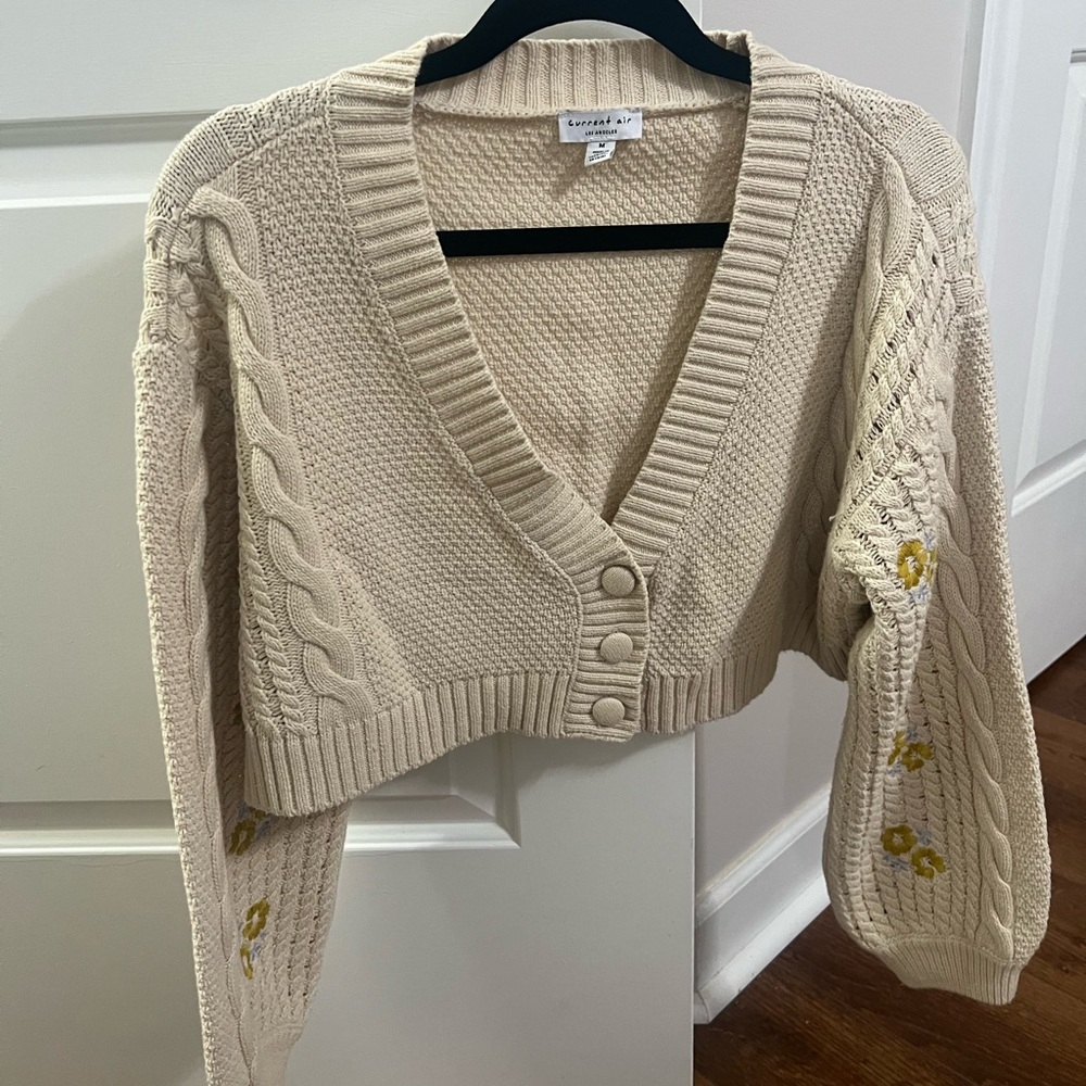 Current Air Beige Textured Sweater